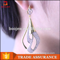 New model fashion design gold plated white zircon earring for girl